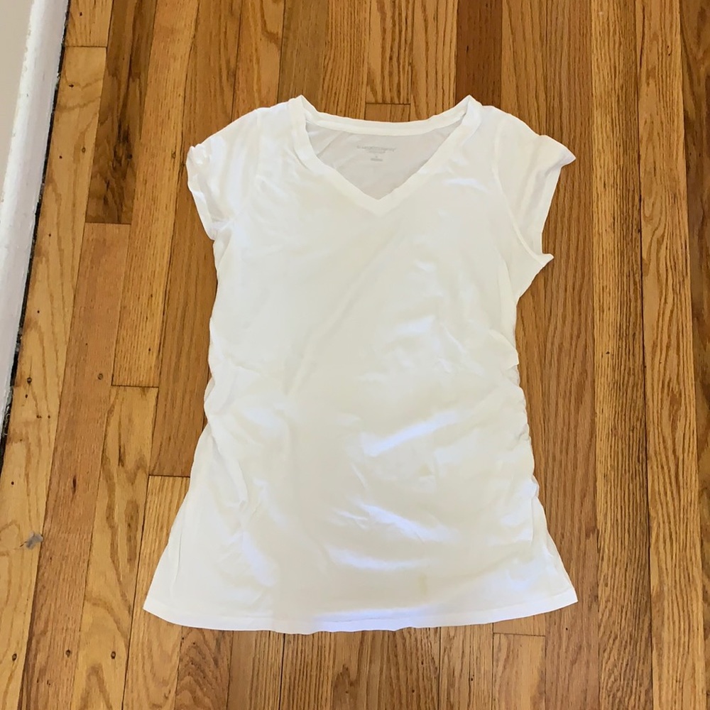 White maternity t-shirt; OFFERS WELCOMED